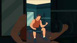 Man Lifting Dumbbell in Gym – Fitness Workout Animation