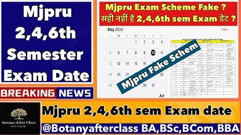 Mjpru Exam Pattern updat 2,4,6th semester Exam Scheme 2024