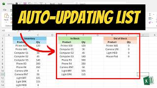 How To Create An Auto-Updating Inventory List In Excel