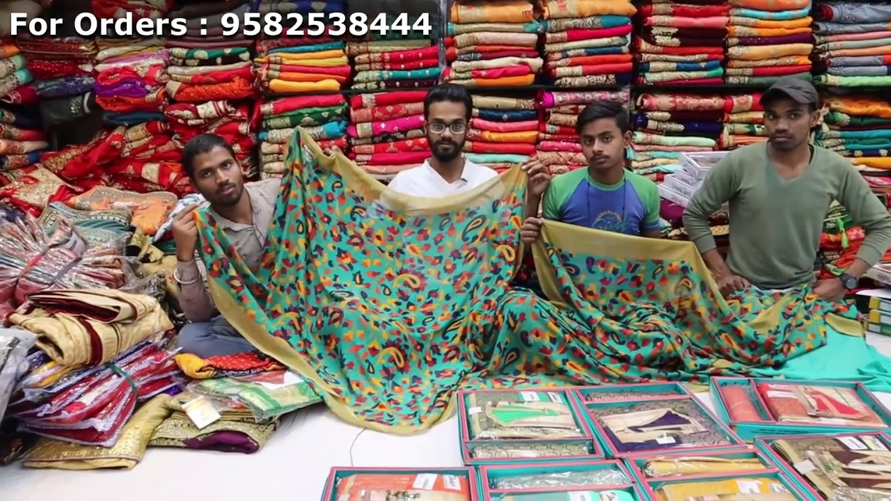 Saree wholesale market in delhi | cheap price bridal saree | Cheapest ...