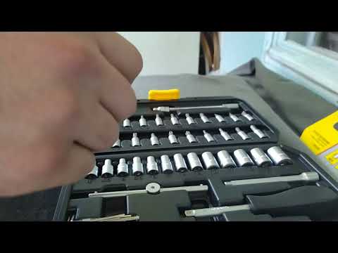 Набір інструментів Topex торцевих головок 1/4" CrV, 46 шт. (38D640)