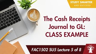 FAC1502 LU5A Lecture 5 of 8: Cash Receipts Journal (CRJ) to General Ledger (GL) - Class Example
