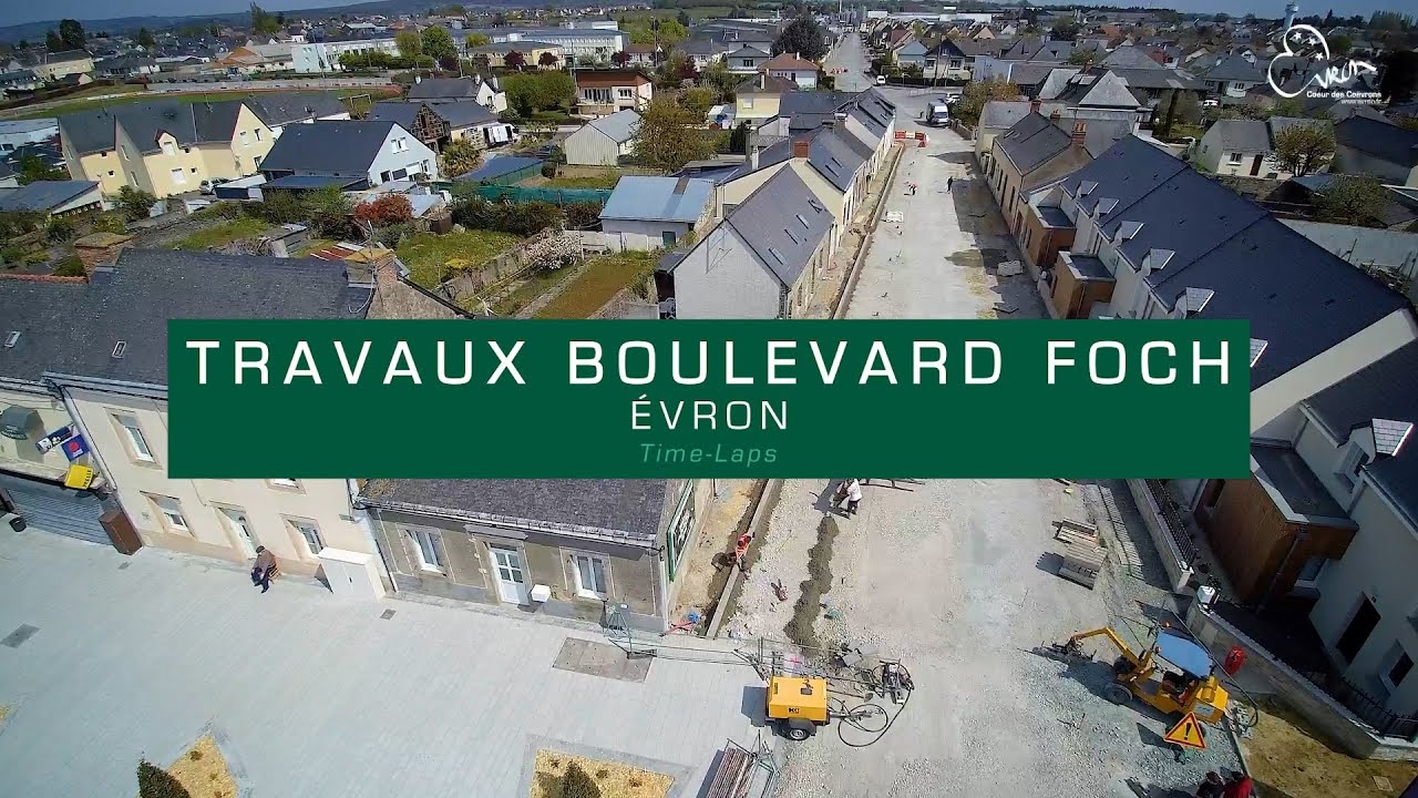 Les travaux du boulevard Foch à Evron