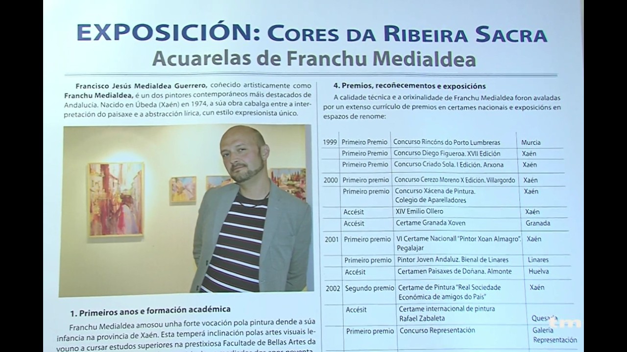 Exposicion Cores da Ribeira Sacra  Acuarelas de Franchu Medialdea