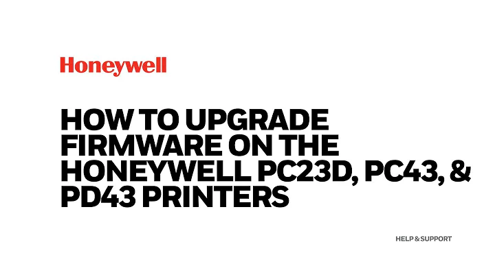 How to upgrade firmware on the Honeywell PC23d, PC43, & PD43 printers