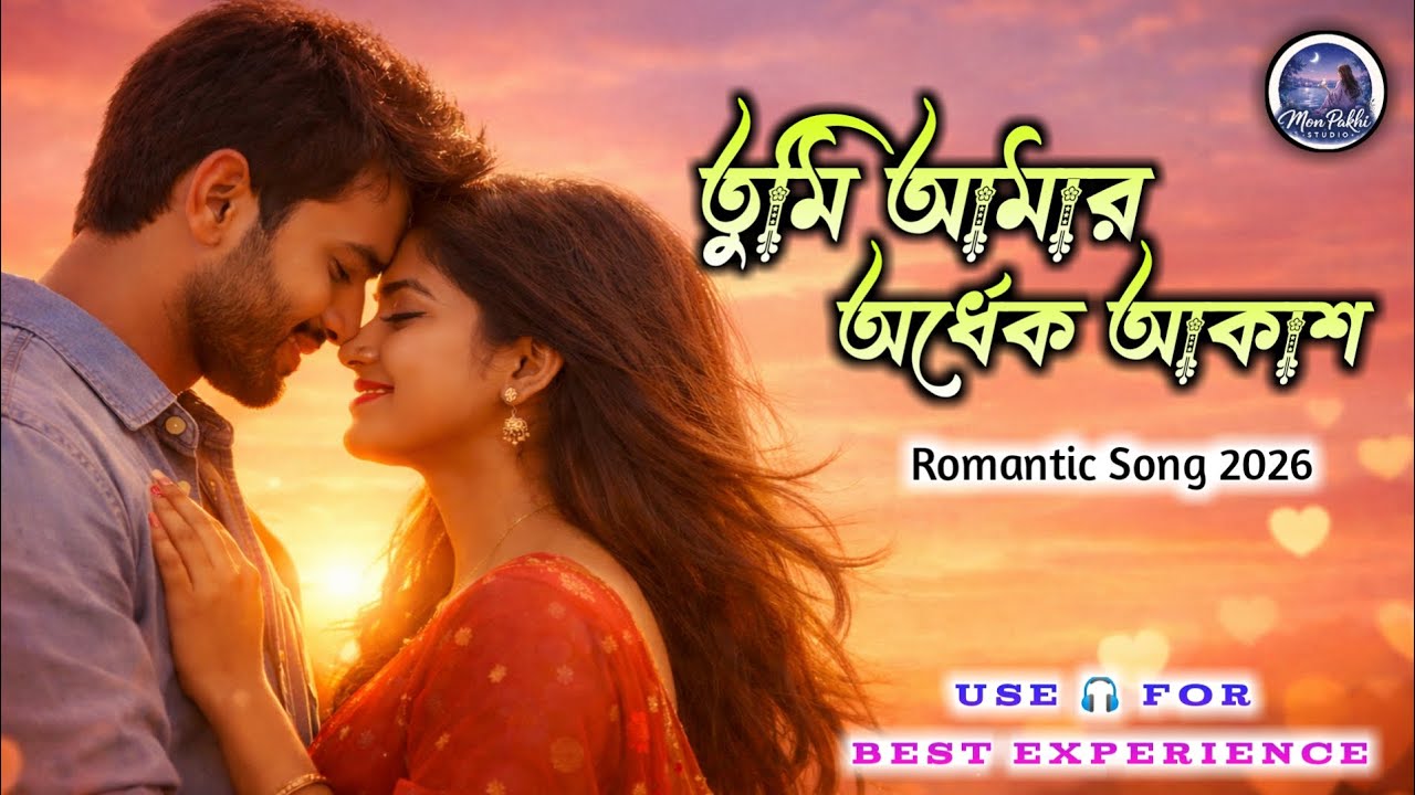 তুমি আমার অর্ধেক আকাশ ❤️ | Romantic Bengali Song 2026 | Love Song | Mon Pakhi studio