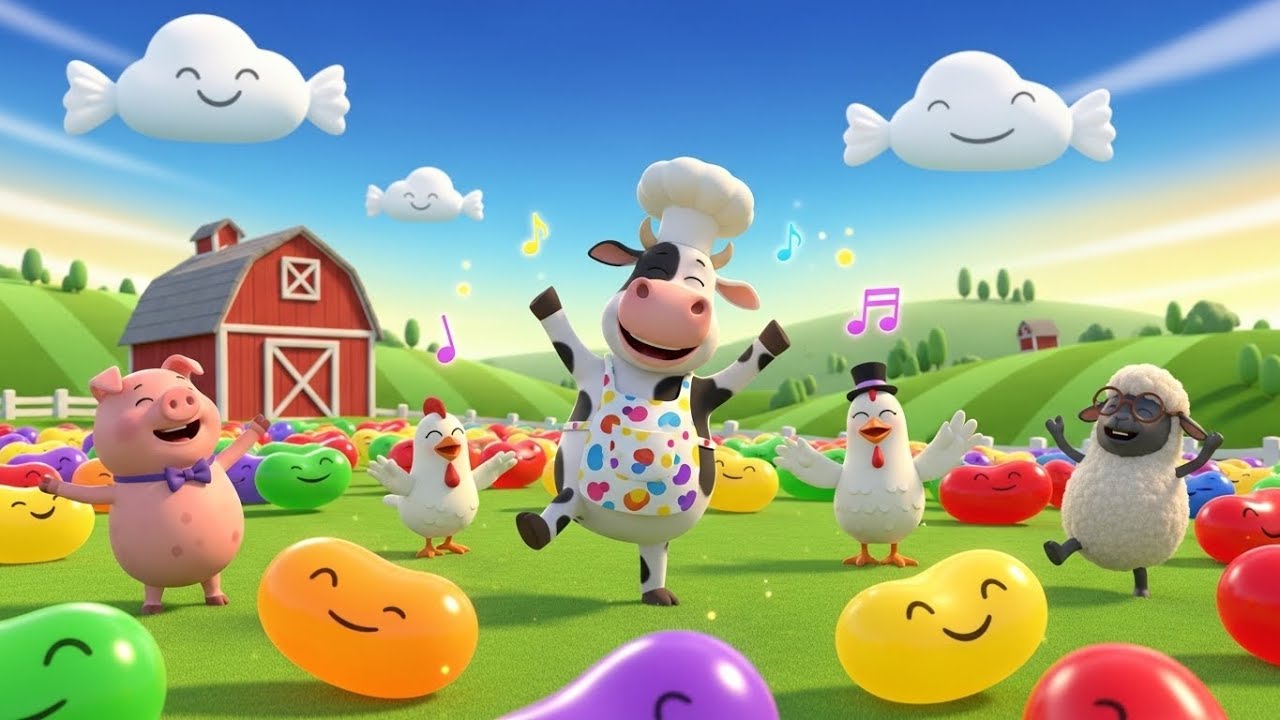 Танец желейных конфет коровы Му-Му | Веселая детская песенка про ферму и конфеты | Игривая песенк...