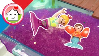 Playmobil en francais Histoire de piscine avec Anna et Lena - La famille Hauser