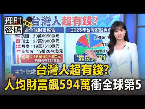 台灣人超有錢？「人均財富飆594萬」衝全球第5【理財密碼】
