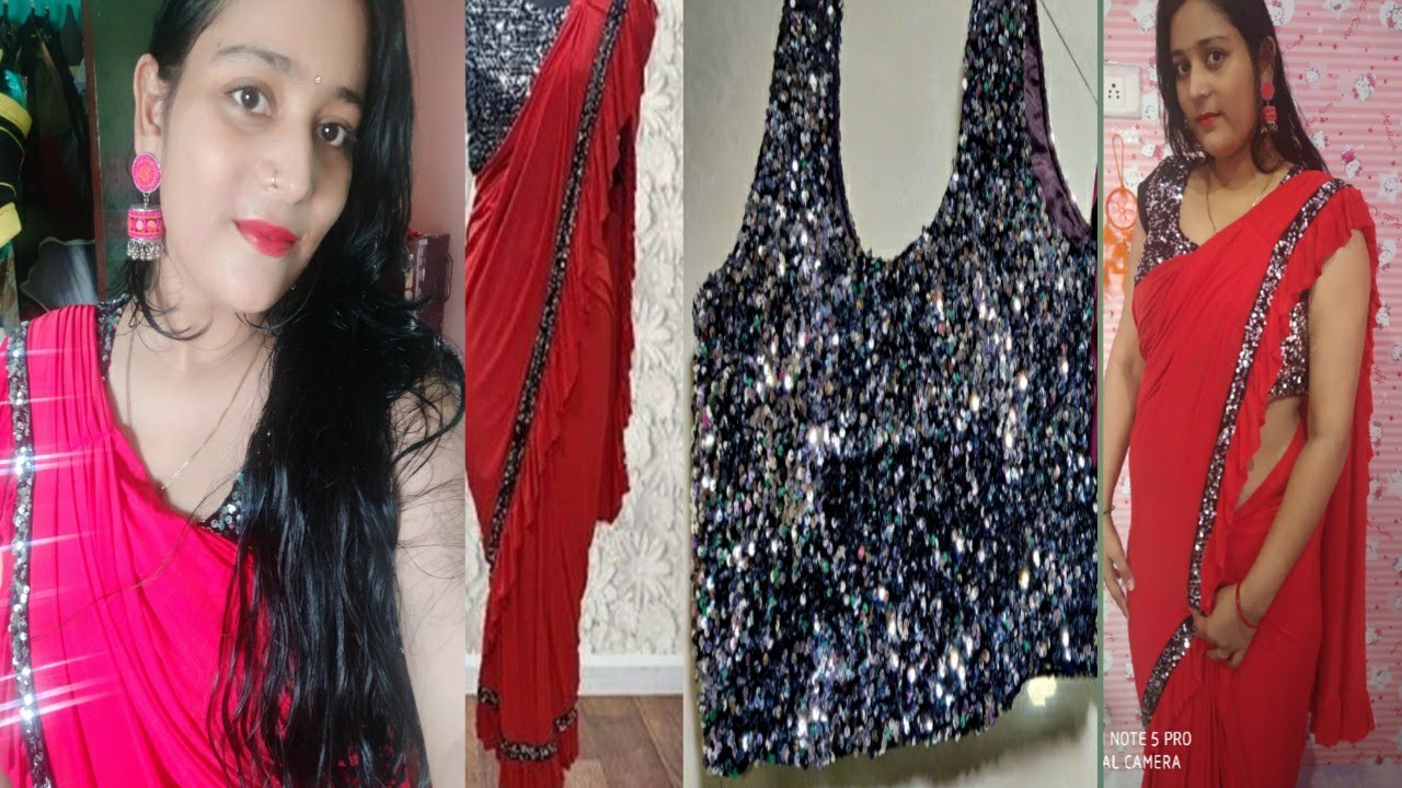 Meesho Saree Haul !!Meesho Lycra Readymade Saree!!