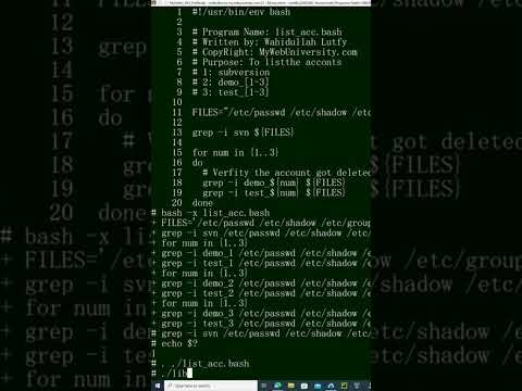 Linux running a Shell script in debug mode ‘bash -x’ examples.