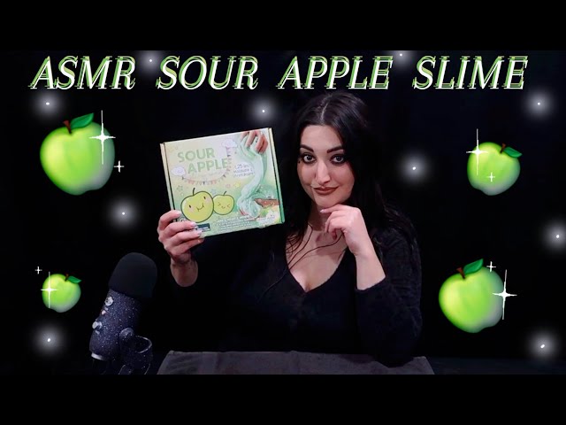 [ASMR] Sour Apple Slime FAIL 🍏😭🤦🏻‍♀️(whispering, soft spoken, mic sounds, slime play)