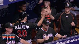 MIA@TB: Rojas singles in Realmuto in the 7th