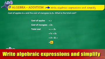 G6 - Module 2 - Ex2 - Write algebraic expressions and simplify | Appu Series | Grade 6 Math Learning