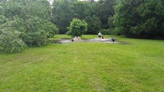 The kids puddle jumping  springfeild twp Akron oh