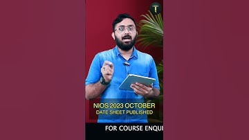NIOS 2023 OCTOBER BATCH EXAM DATE SHEET PUBLISHED