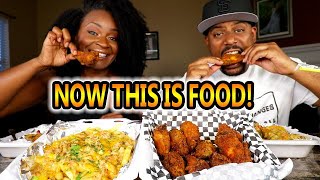 BOUDIN STUFFED FRIED CHICKEN WINGS, RATCHET AZZ SHRIMP, SNAKE FRIES, & SWAMP PUNCH MUKBANG! A MUST!