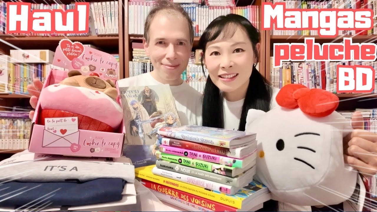 HAUL Nos achats Mangas BD peluches 📚 Frieren Tani & Suzuki Hello Kitty Cookie capybara Sharehouse