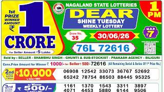 Nagaland Lottery Sambad Live 1pm 30.06.2026 | Lottery Live