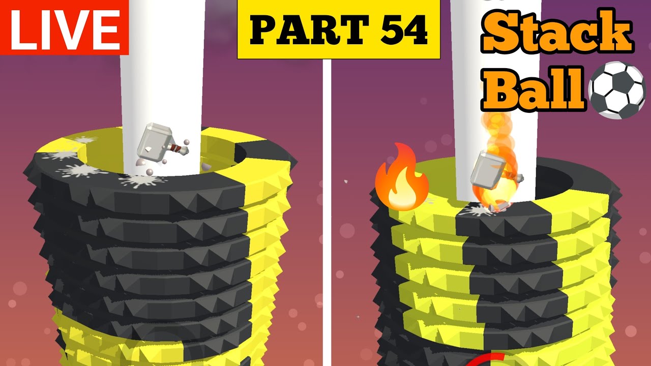🔴 Stack Ball Gameplay Live Now 🎮⚽ | Part 54 - YouTube
