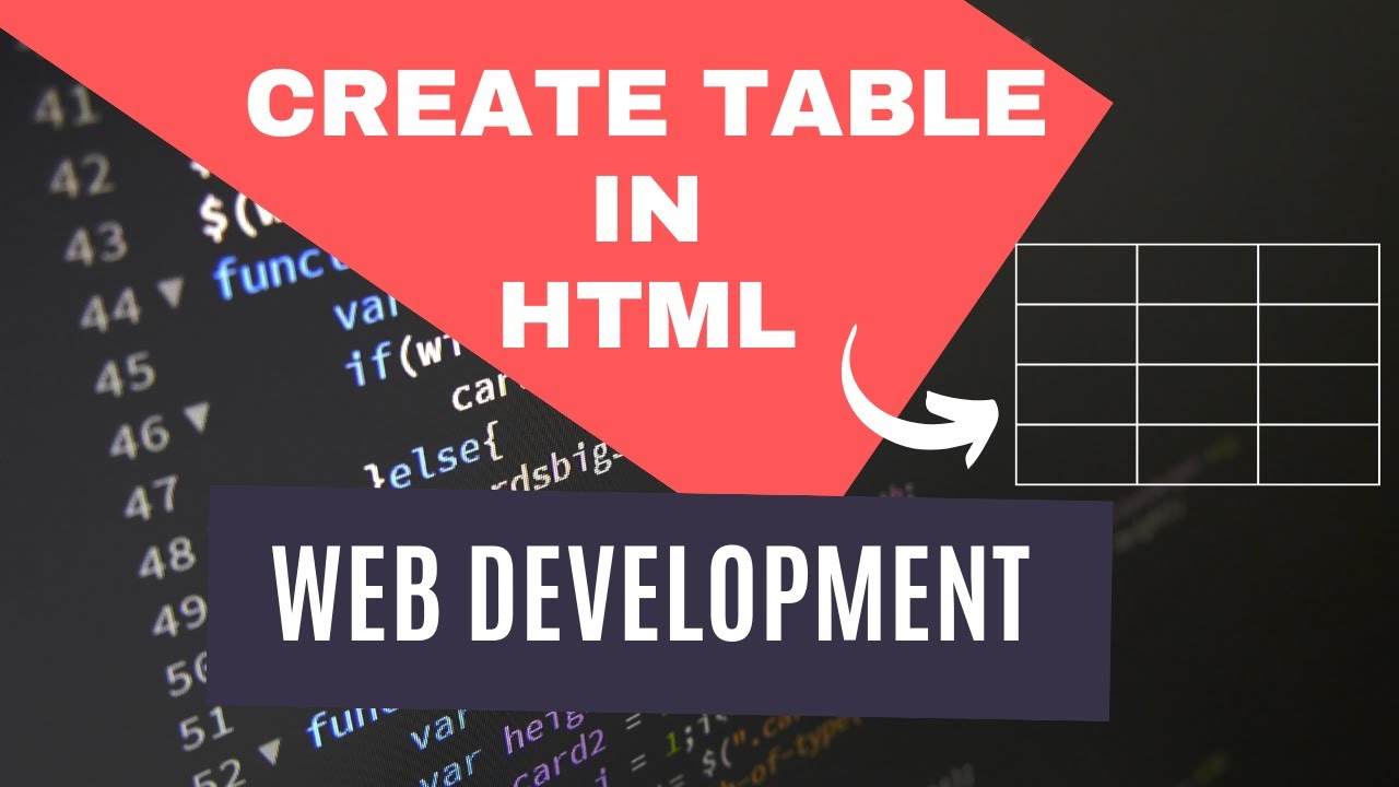 #7 Create Table in html | HTML Course| Coding Glory | 2024 - YouTube