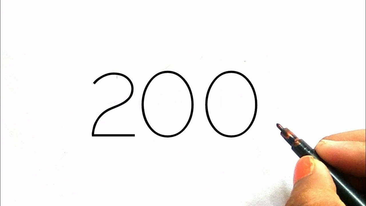 How to draw a rabbit easy from number 200 🐇 - YouTube