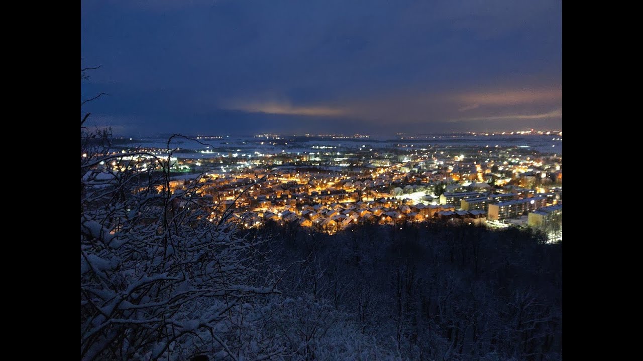 Зимний Стшегом. Шикарный вид с горы Кшижовой. Strzegom - Góra Krzyżowa.