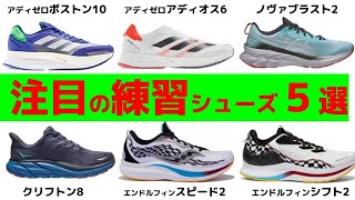 【厳選】ランニングシューズ練習系モデル5選【カーボンは非採用】「アディゼロボストン10」「ノヴァブラスト2」「クリフトン8」「エンドルフィンスピード2」「エンドルフィンシフト2」「アディオス6」