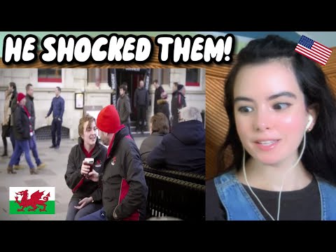American Reacts to Male Voice Choir Flashmob - Wales vs England