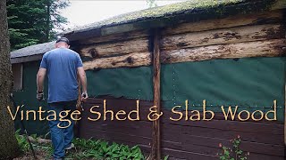 Slab Wood Logs Vintage Sheds & Old Chicken Coops