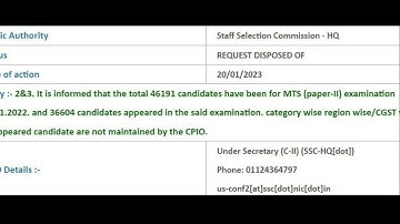 SSC MTS 2021 Paper II Attendance Official RTI REPLY| SSC MTS 2021 Tier II Attendance RTI Reply #ssc