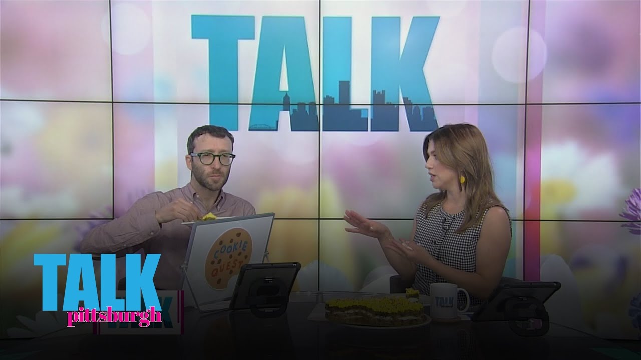 Boaz tries Heather's Pirates-themed cookie cake