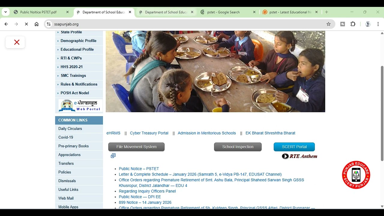 PSTET 2026 Official Notification With Important Dates and New Website