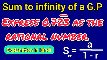 Express 0.723 bar as the rational number || zero point seven twenty three bar as the rational number