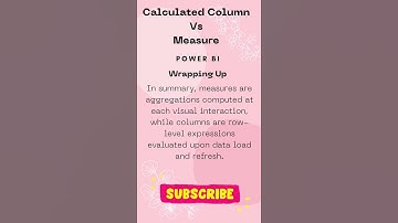 Calculated Column Vs Measure in Power BI #shorts
