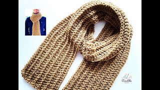 HOW to crochet MEN'S SCARF / Beginner