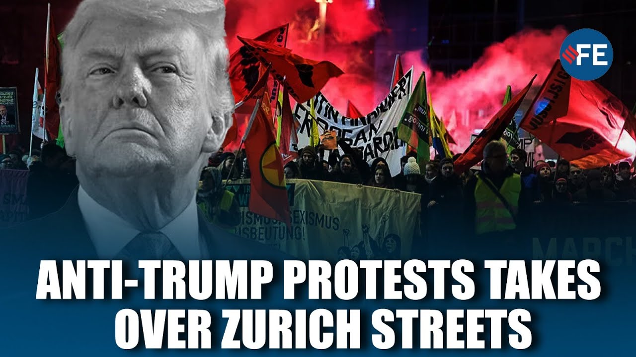 Zurich Protesters Burn US Flag During Anti-Trump Rally