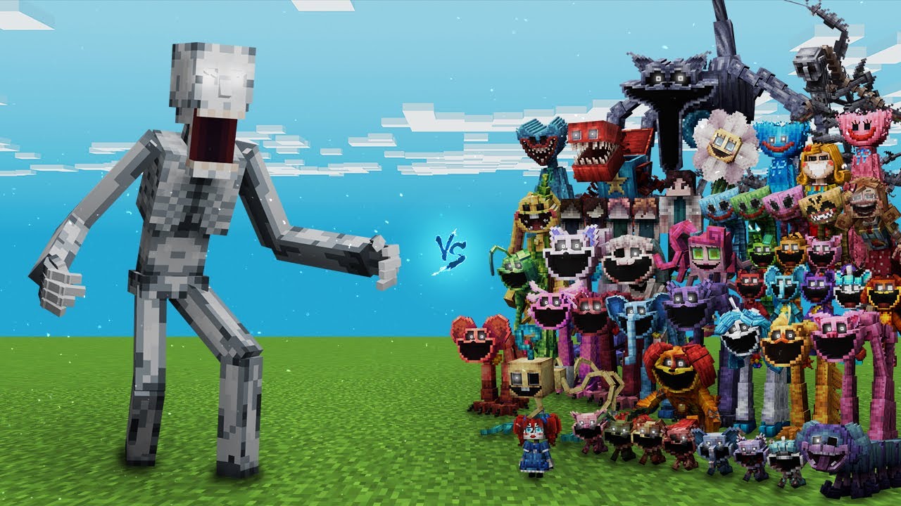 SCP 096 by BendytheDemon18 VS All Poppy Playtime Characters by Tiredy | ADDON FIGHT Minecraft PE