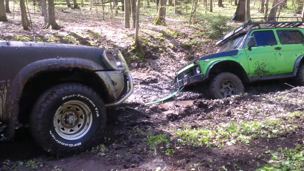 Ниссан патрол тянет ниву - YouTube