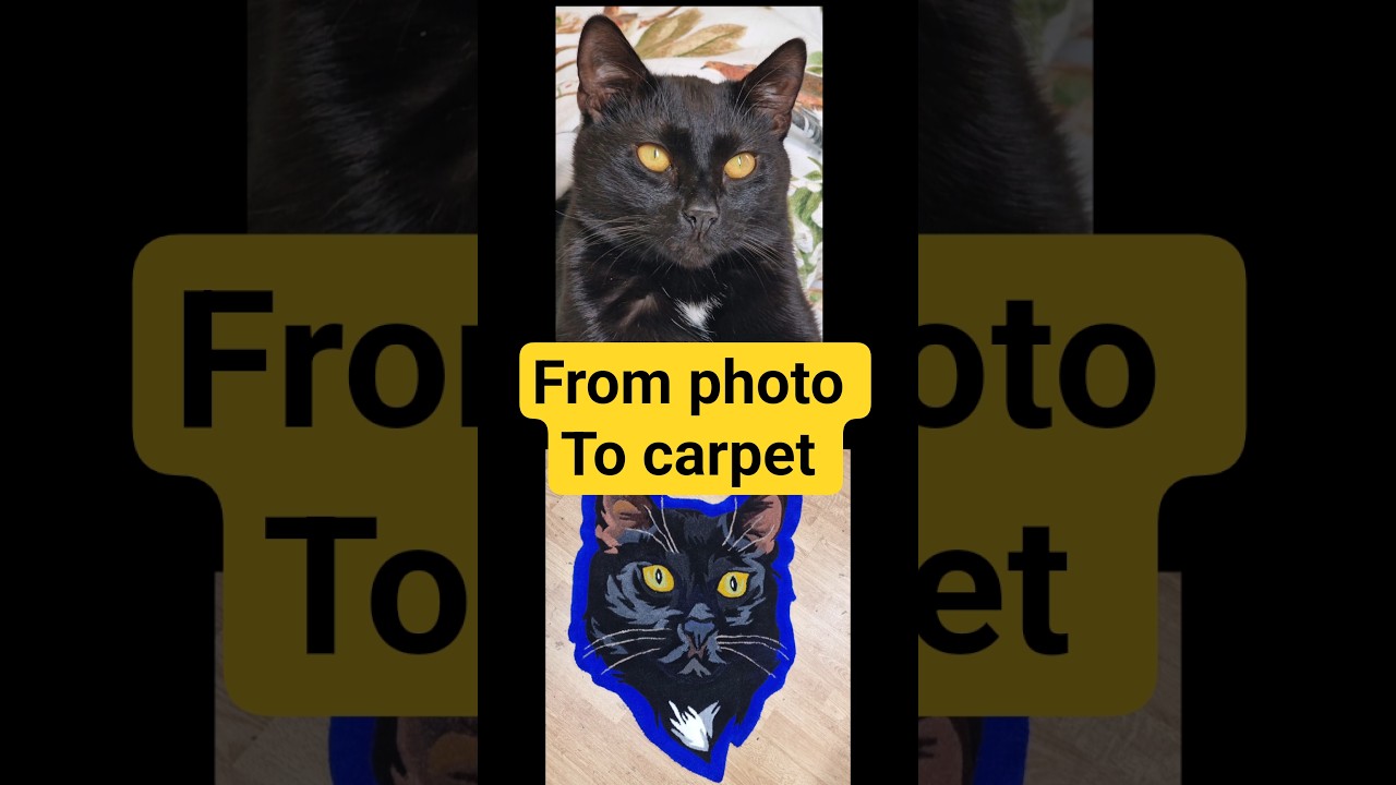 From Photo to Fluffy Rug 🐾✨ | Cat Portrait in Yarn 🧶🐱 