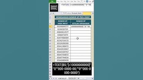 Cara Membagi Nomor HP Per 4 Digit di Excel Kurang dari 1 Menit