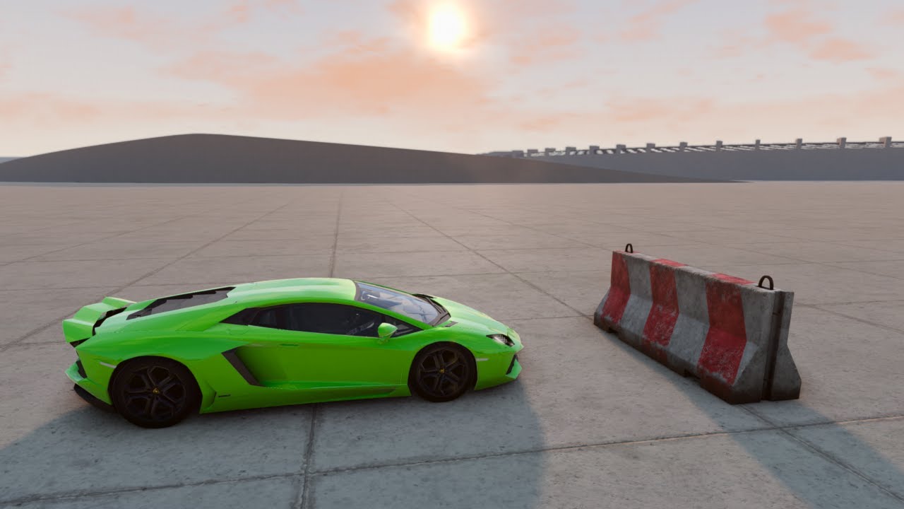 Cars VS Concrete Barrier - BeamNG drive - YouTube