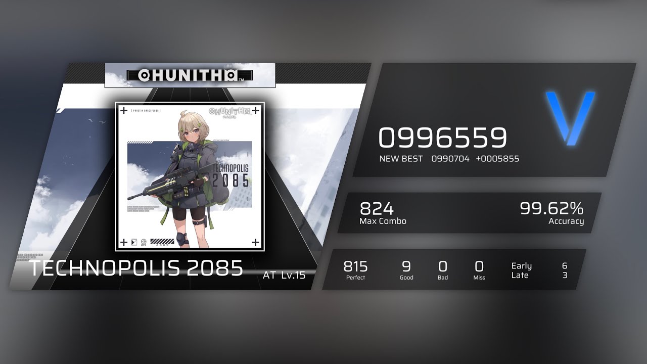 【Phigros】TECHNOPOLIS 2085 [AT Lv.15] 996559 9 goods FULL COMBO!!