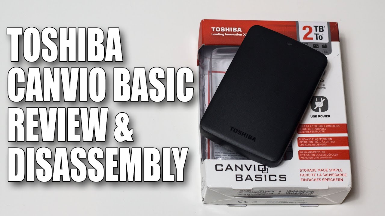 Toshiba Canvio Basics Portable Hard Drive Review & Disassembly 2TB - YouTube