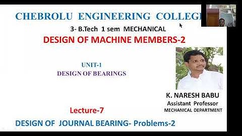 DMM-2  Bearings lecture -7   B.Tech  3 year  Mechanical- by K. NARESH BABU