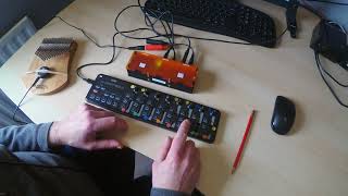 Kalimba into Axoloti looping mangler