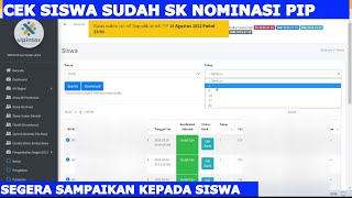 SEGERA CEK DAN CAIRKAN SISWA SUDAH MASUK SK NOMINASI PIP TAHUN 2022