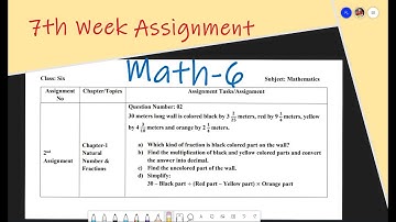 7th Week Class 6 Math 2nd Assignment Full Solution by Triangular Kamal | Assignment Solution Full