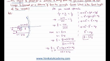 Ray Optics Reflection Problem Focal Length in terms of Object and Image Distance for JEE and NEET