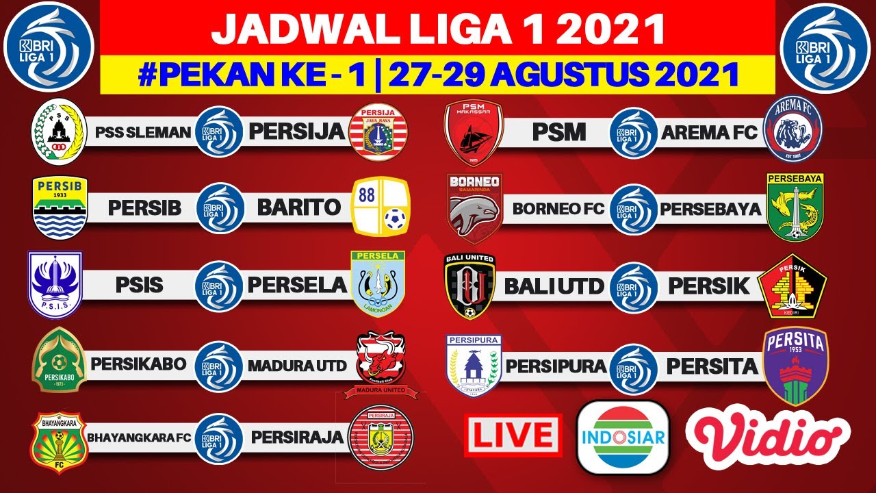 Jadwal persija liga 1 bri hari ini